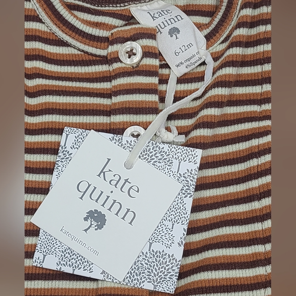 NEW Kate Quinn baby girl striped jumpsuit and headband size 6-12 months - Picture 2 of 4